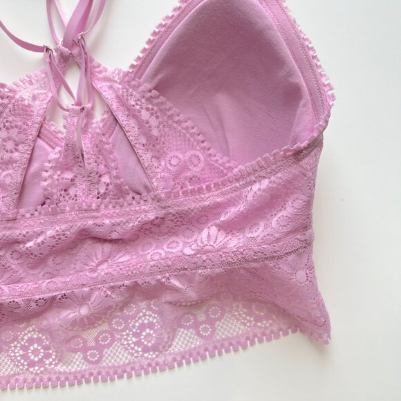 NWT Aerie Joy Lace Padded Longline Bralette Violet Willow Size XL NEW - Picture 11 of 12
